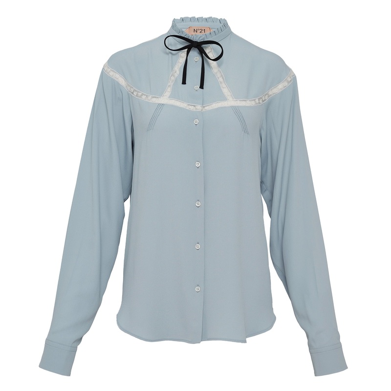 Bow Ruffles Lace Blouses