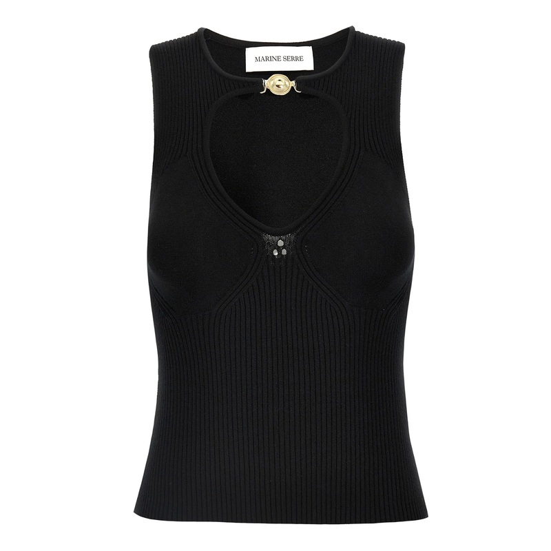 Moon Jewelry Knit Open Neck Top