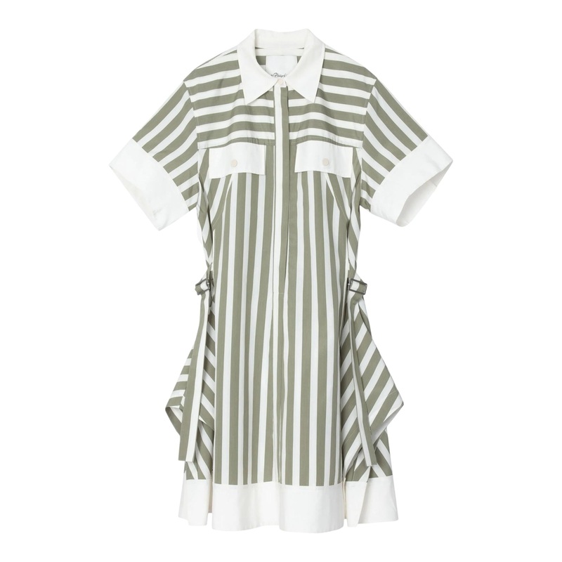 Striped Short Sleeve Shirt Dress