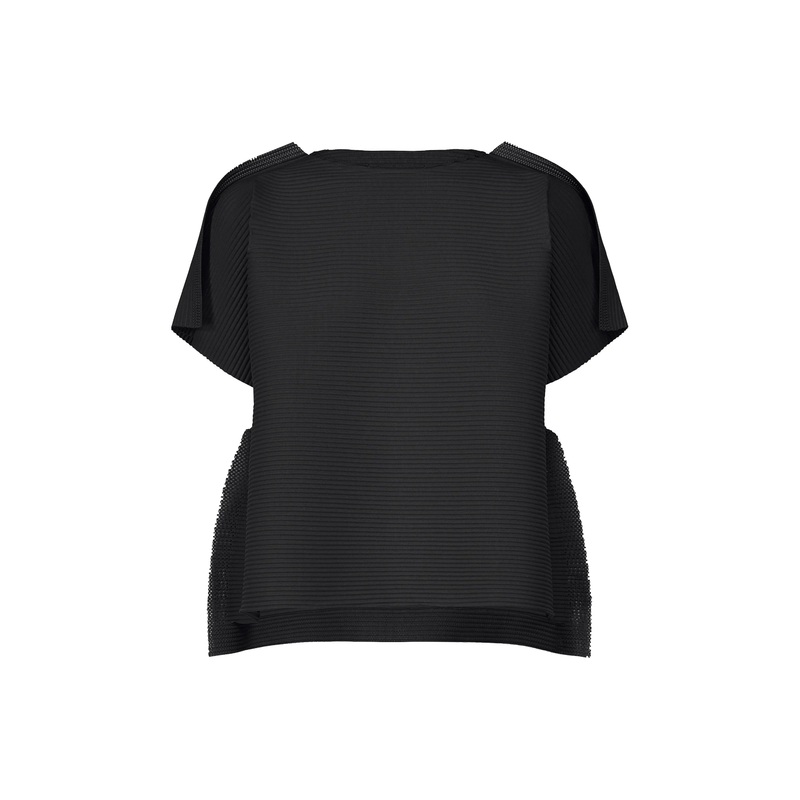 Frame Mesh Pleats Top