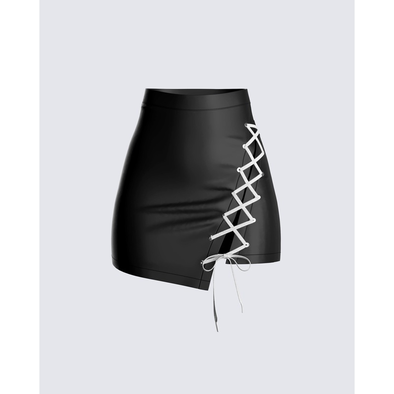 Charlie Vegan Leather Mini Skirt