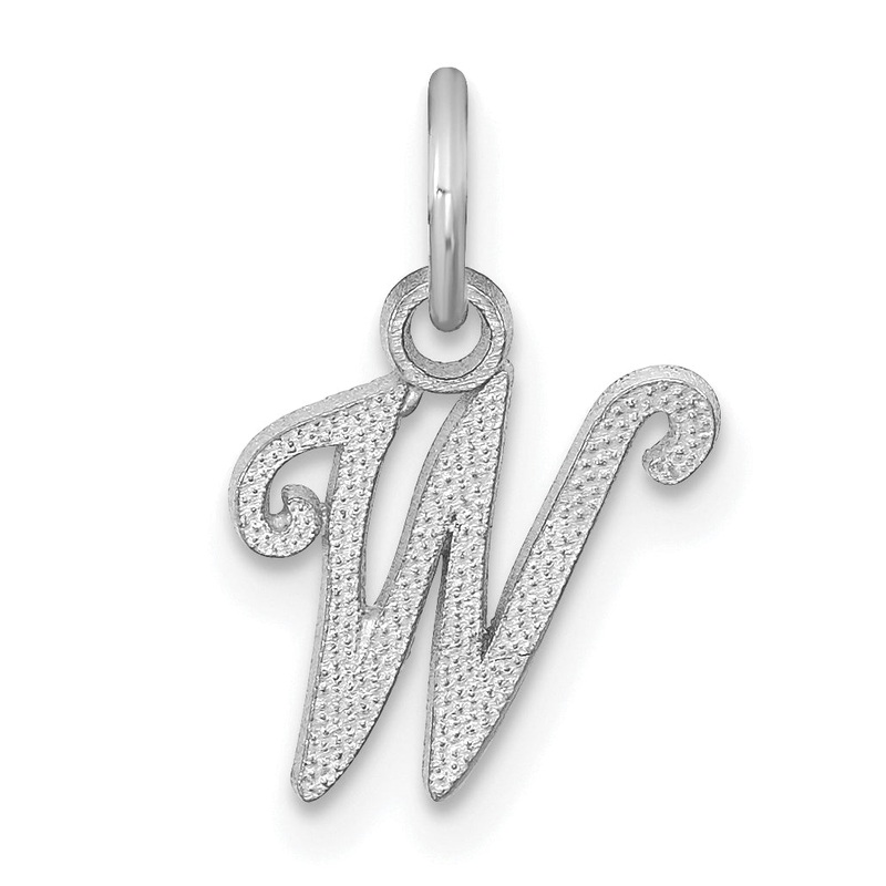 10K White Gold 10Kw Initial W Charm