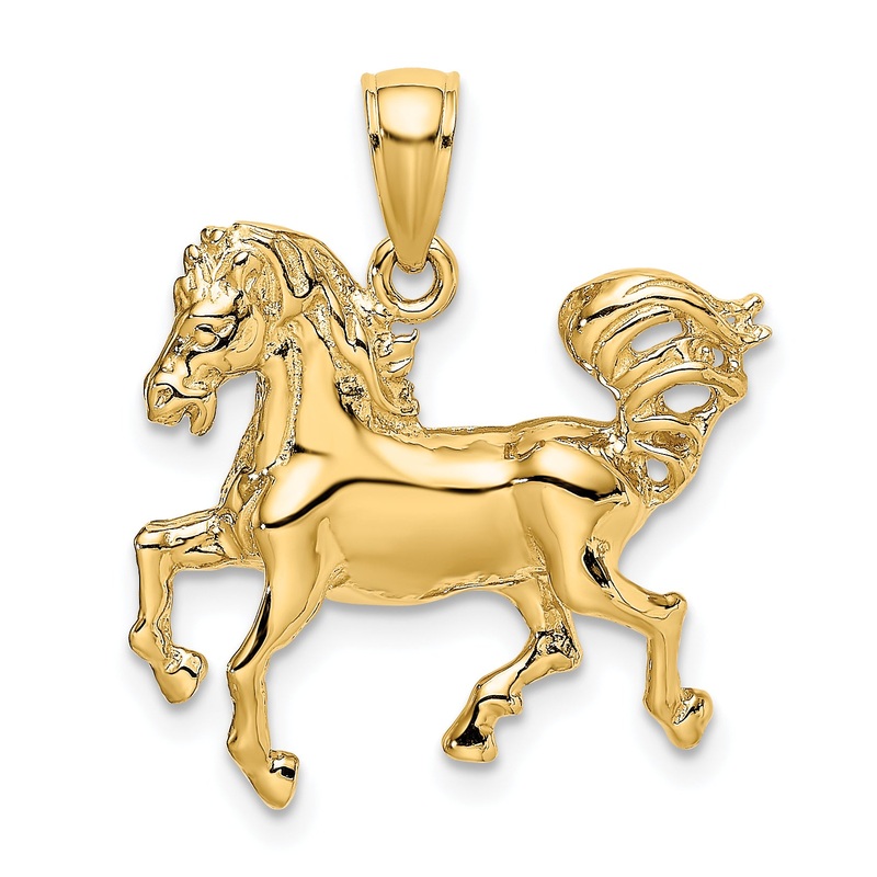 10K Yellow Gold 10K 2-D Horse Charm