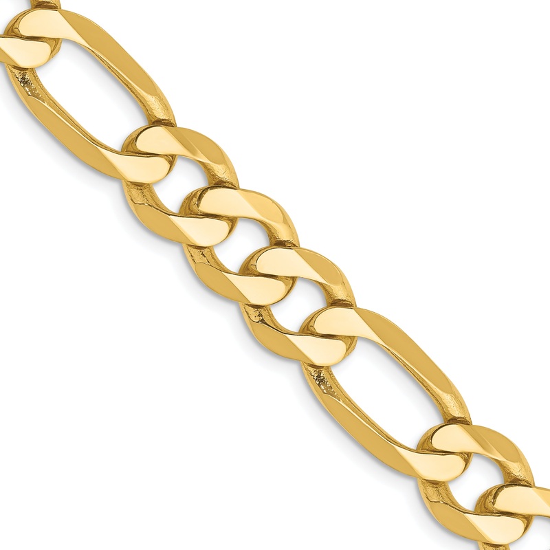 10K Yellow Gold 10K 8.75mm Flat Figaro Chain