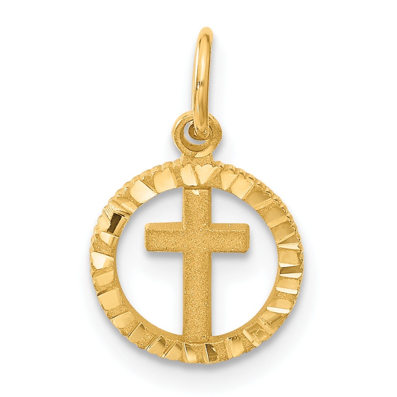 10K Yellow Gold Eternal Life Cross Charm