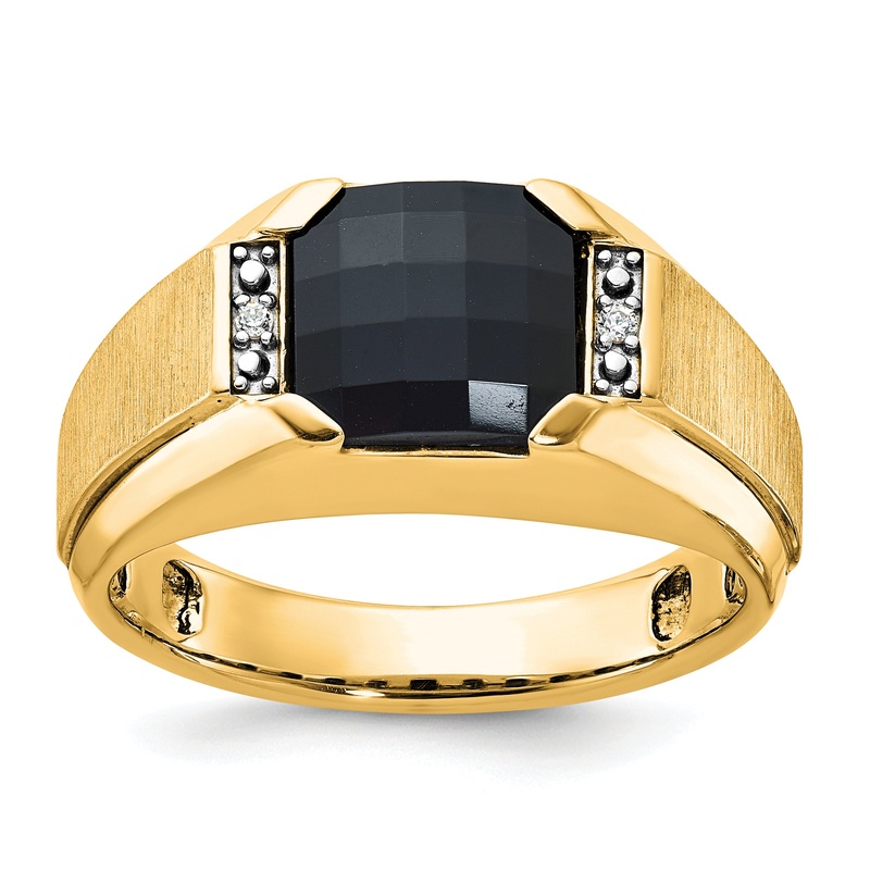 10K Yellow Gold Ibgoodman Men’S Polished And Satin Gemstone Ring Mounting