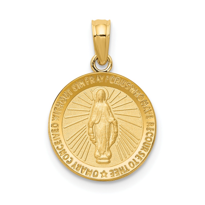 10K Yellow Gold Miraculous Medal Pendant