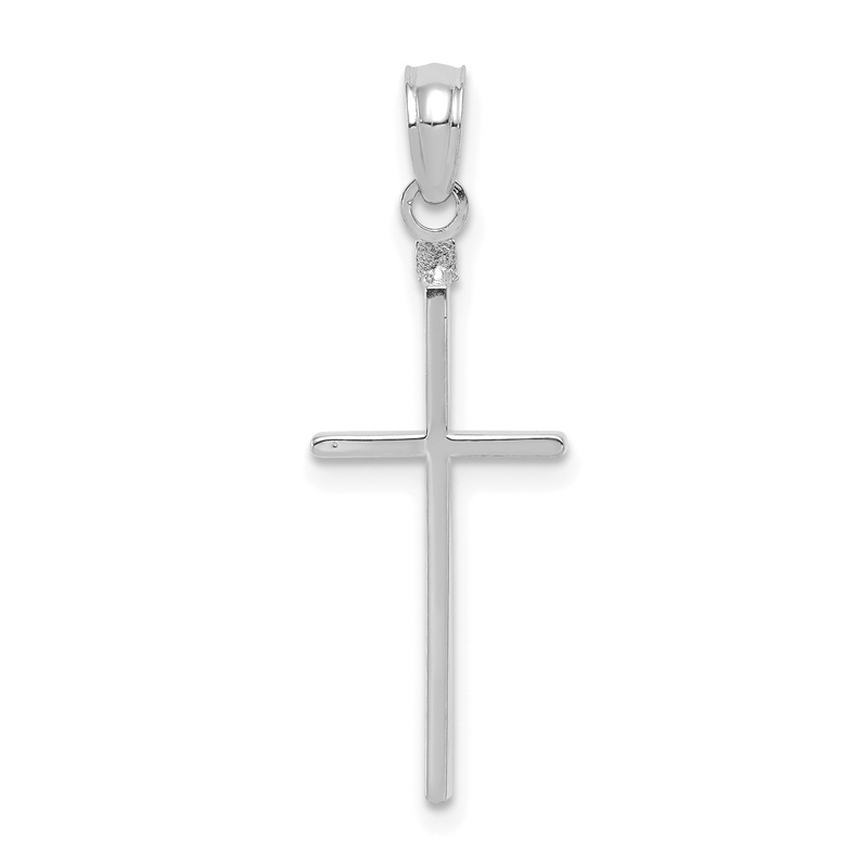 10K White Gold 10K Polished Cross Pendant