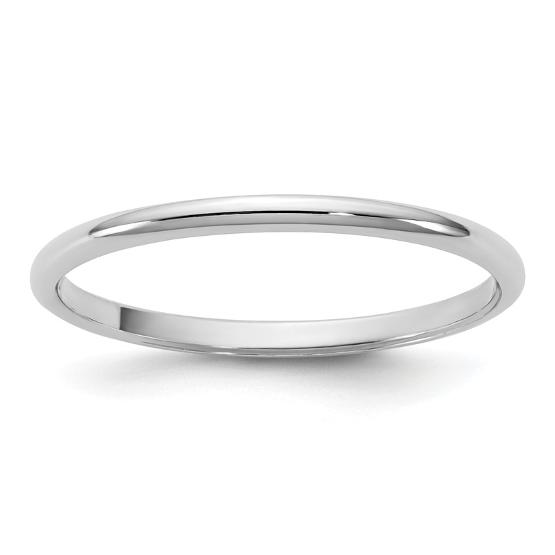 10K White Gold 10Kw 1.5mm Half Round Band Size 10