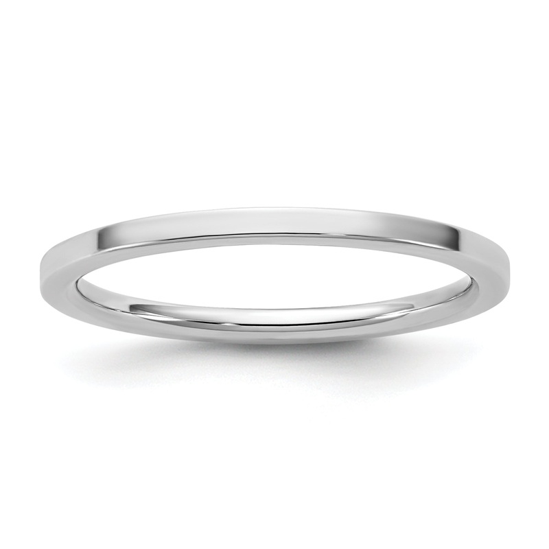 10K White Gold 10Kw 1.5mm Standard Flat Comfort Fit Band Size 7.5