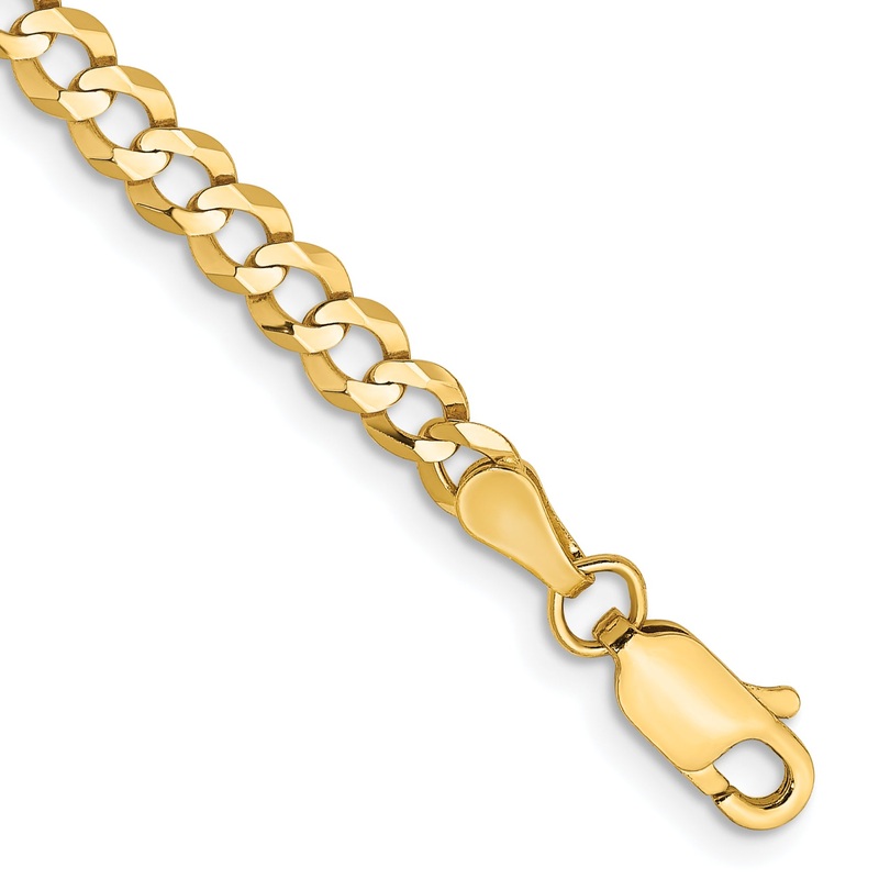 10K Yellow Gold 10K 3.7mm Lightweight Flat Cuban Chain
