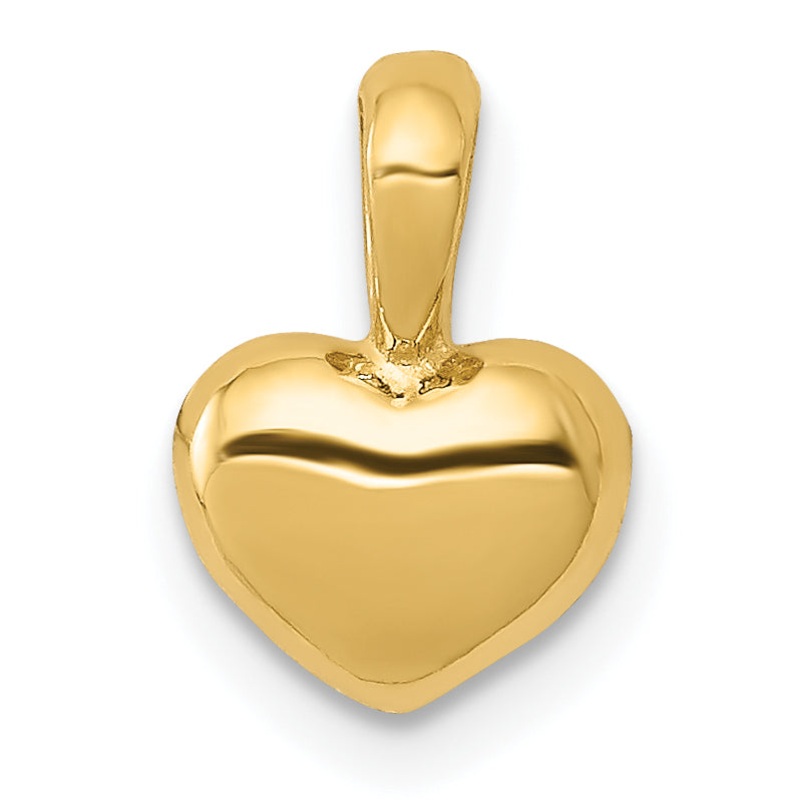 10K Yellow Gold 10K Polished 3D Puffed Heart Charm