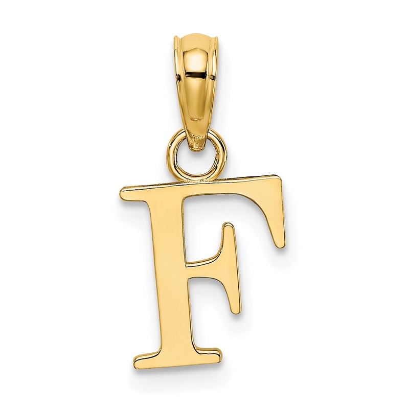10K Yellow Gold 10K Polished F Block Initial Charm