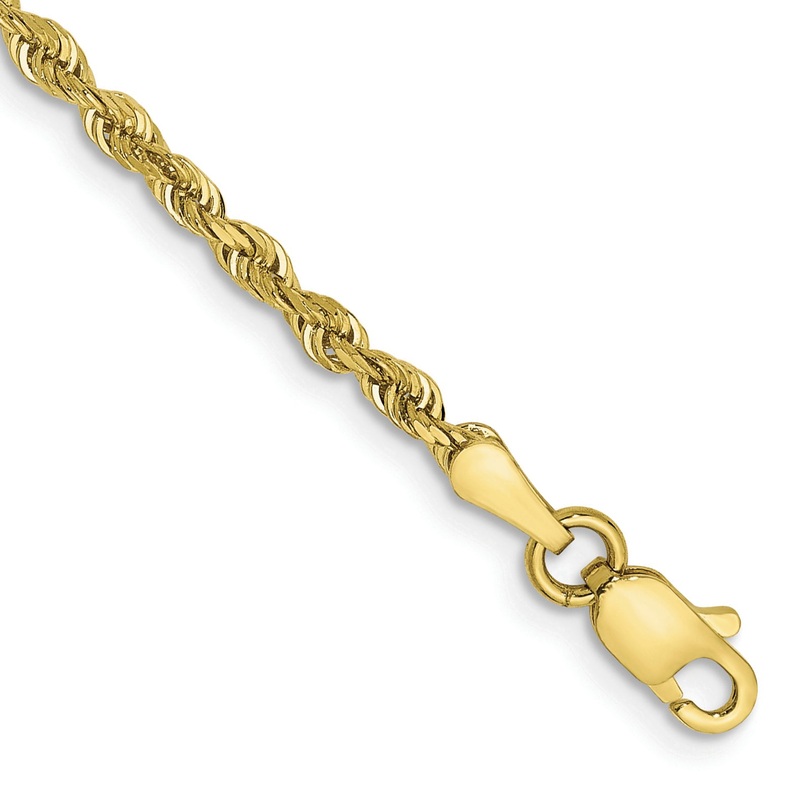 10K Yellow Gold 2.25mm D/C Quadruple Rope Chain