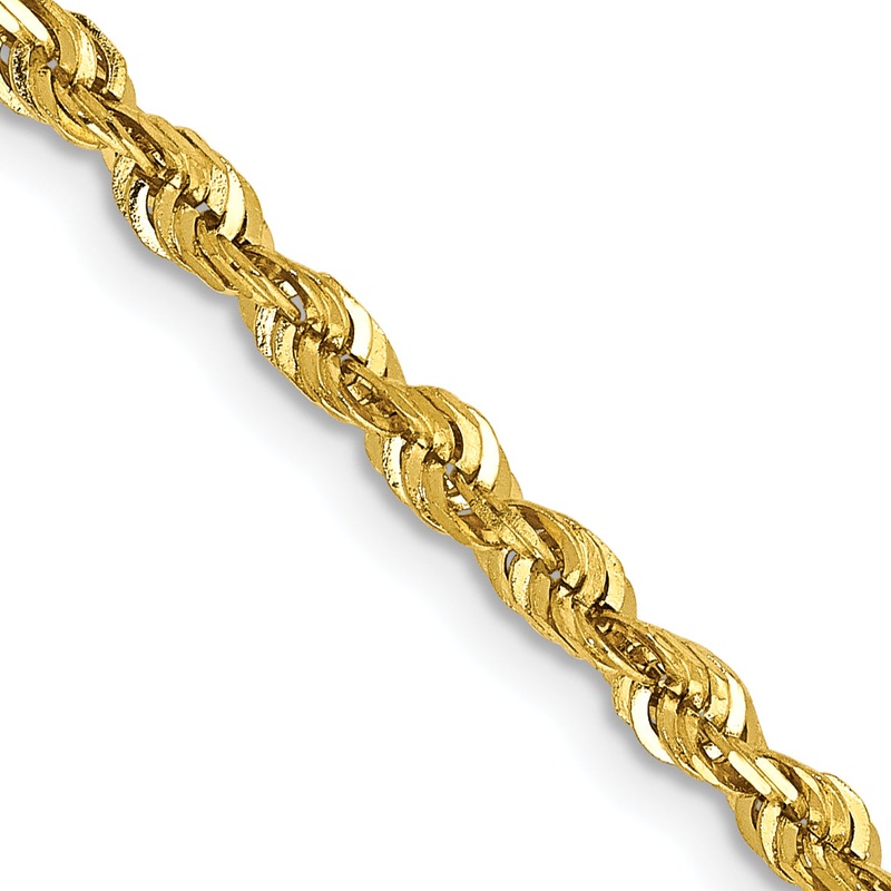 10K Yellow Gold 2.75mm Extra-Light D/C Rope Chain