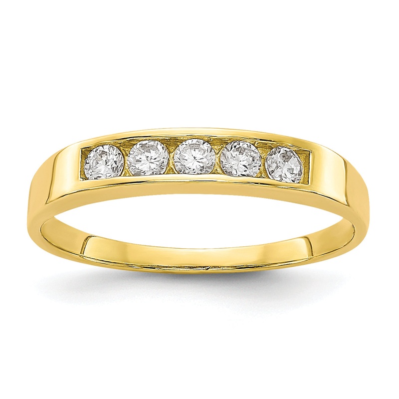 10K Yellow Gold Cz Polished Child’S Ring