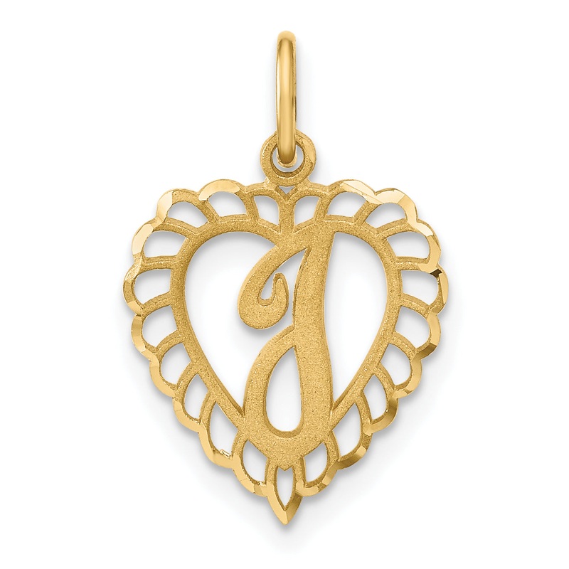 10K Yellow Gold Initial I Charm