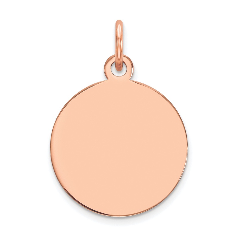 14k Rose Gold 14k Rose Gold Plain .011 Gauge Circular Engravable Disc Charm