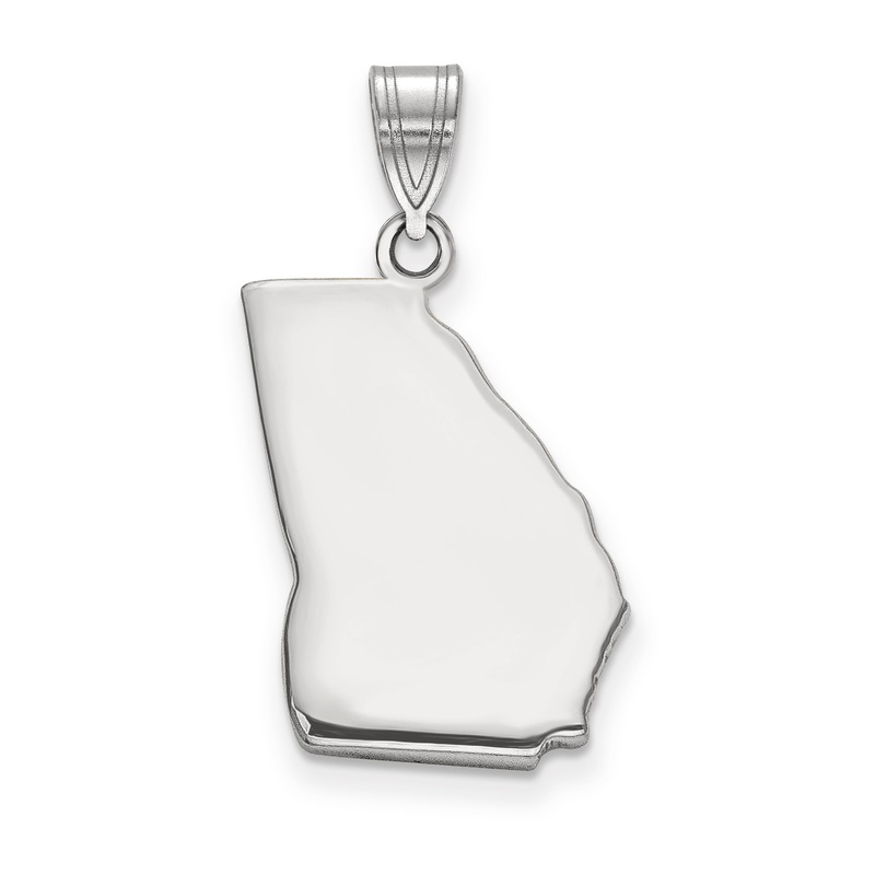14k White Gold 14KW Georgia State Pendant