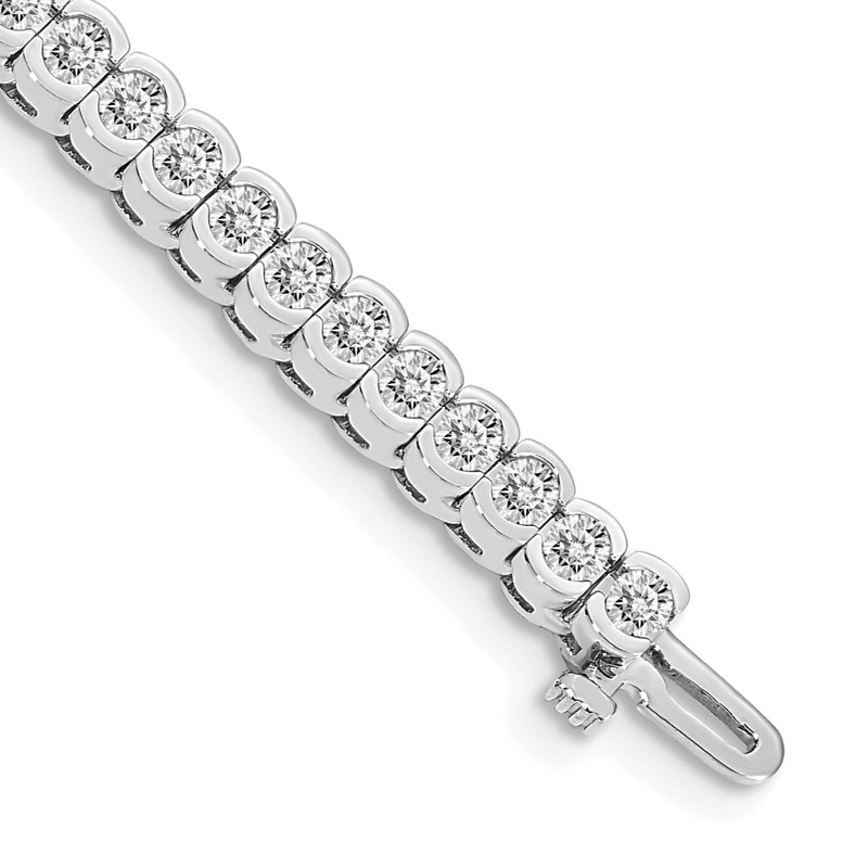 14k White Gold 5 1/2 Ct. Lab Grown Diamond VS/SI+ G+ Round Tennis Bracelet