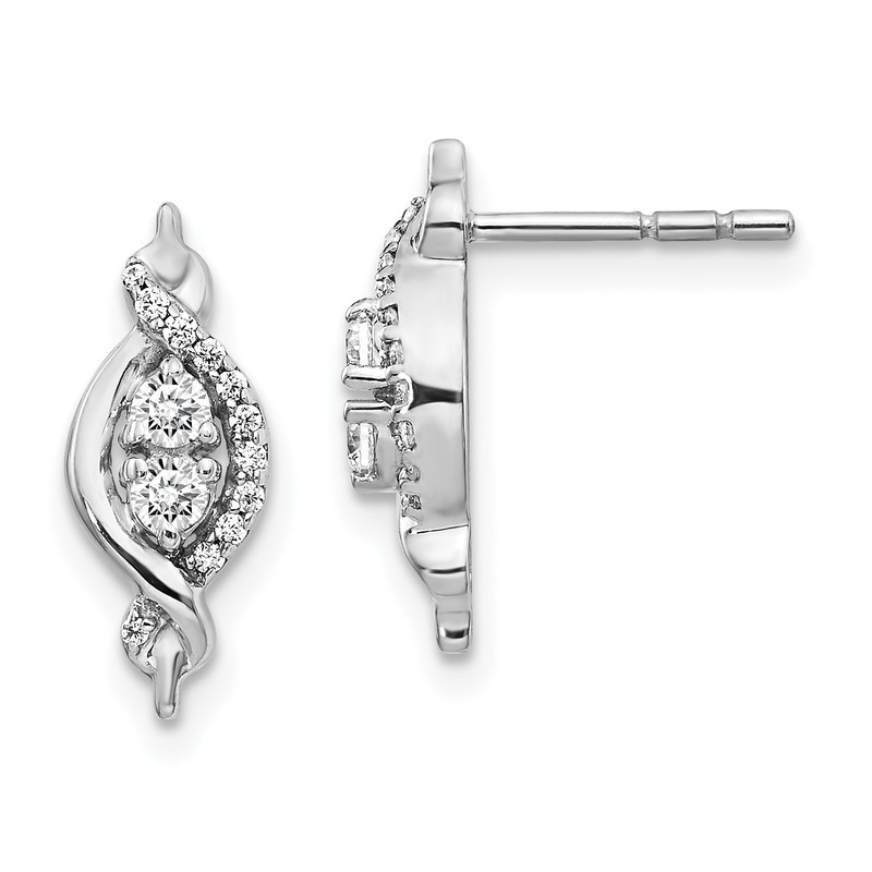 14K White Gold Lab Grown VS/SI+ G+ Diamond Fancy Earrings