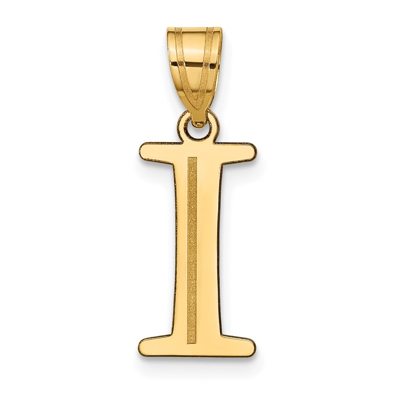 14k Yellow Gold 14k Polished Etched Letter I Initial Pendant