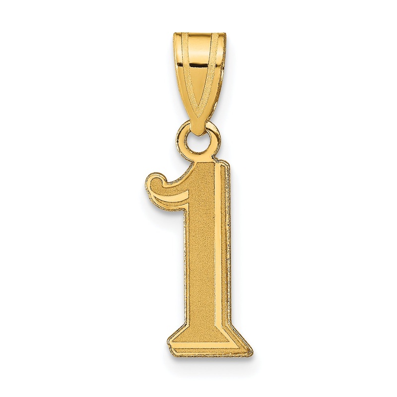 14k Yellow Gold 14k Polished Etched Number 1 Pendant
