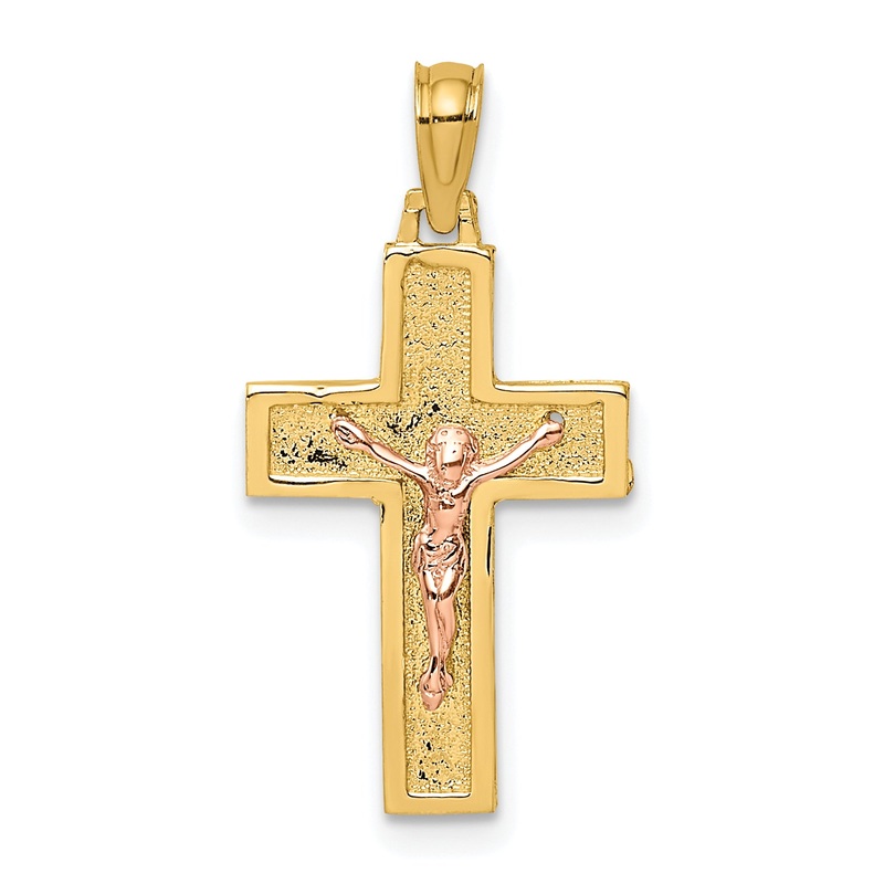 10K Two-Tone 10K Two-Tone Latin Crucifix Charm