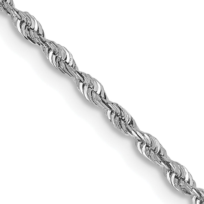 10K White Gold 1.85mm D/C Quadruple Rope Chain