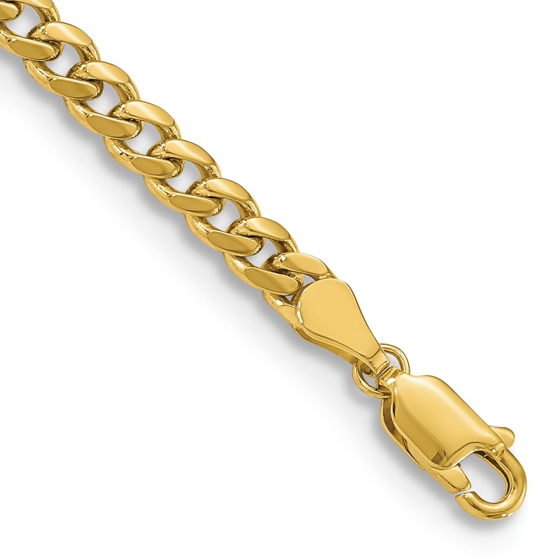 10K Yellow Gold 10K 4.25mm Solid Miami Cuban Chain