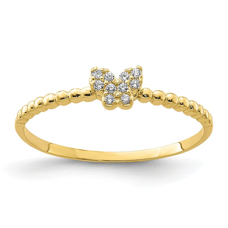 10K Yellow Gold 10K Butterfly Cz Ring