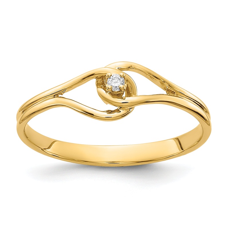 10K Yellow Gold 10K Polished Aa Diamond Ring