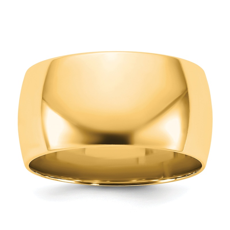 10K Yellow Gold 10Ky 10mm Ltw Comfort Fit Band Size 12