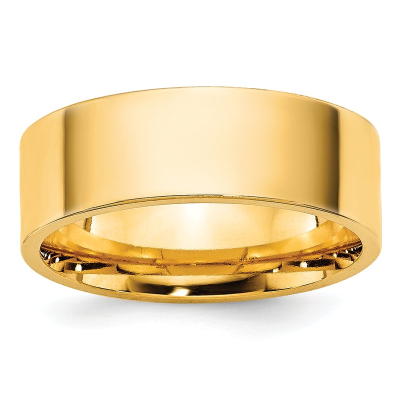10K Yellow Gold 10Ky 6.5mm Standard Flat Comfort Fit Band Size 7