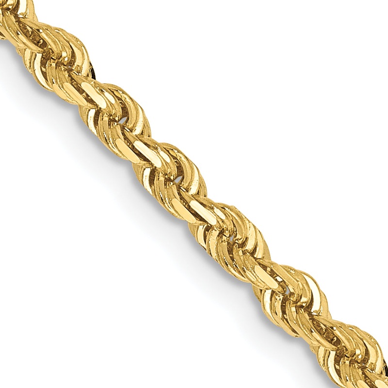 10K Yellow Gold 3mm D/C Quadruple Rope Chain