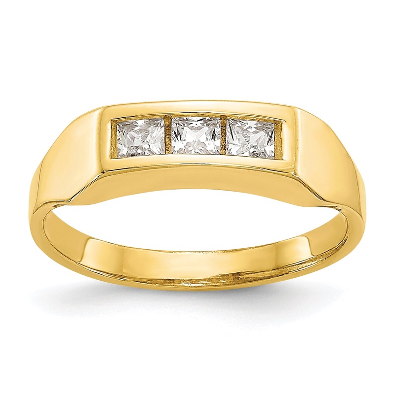10K Yellow Gold Cz Polished Child’S Ring
