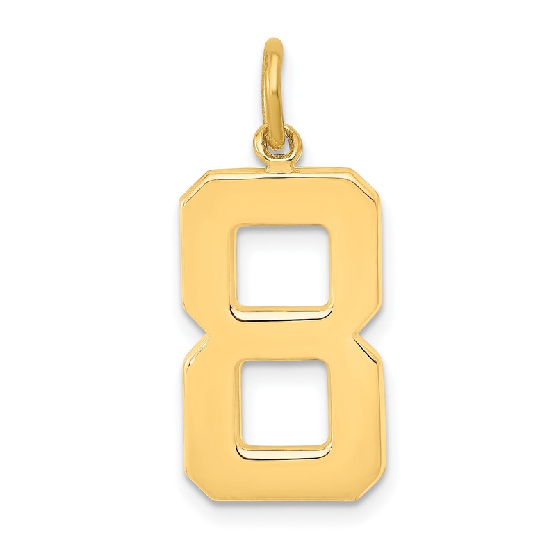 10K Yellow Gold Large Polished Number 8 Charm