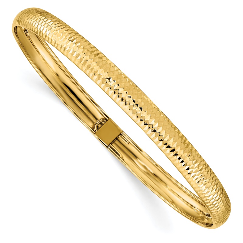 10K Yellow Gold Textured Flexible Bangle