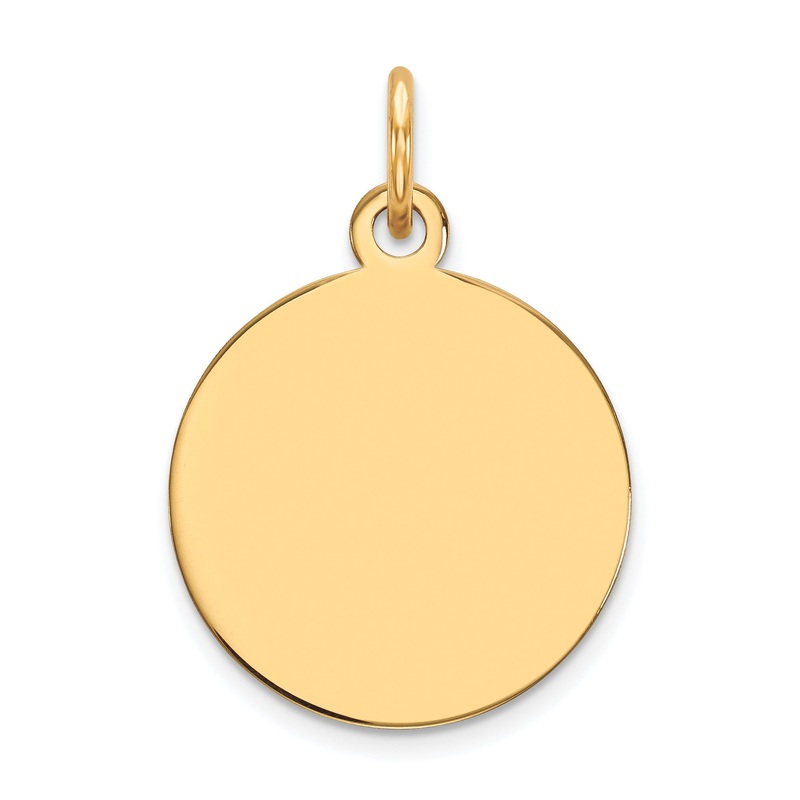 14k Yellow Gold 14k Plain .013 Gauge Circular Engravable Disc Charm