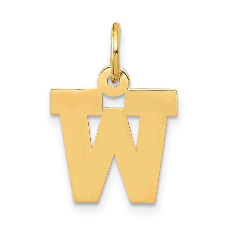 14k Yellow Gold 14k Small Block Letter W Initial Charm