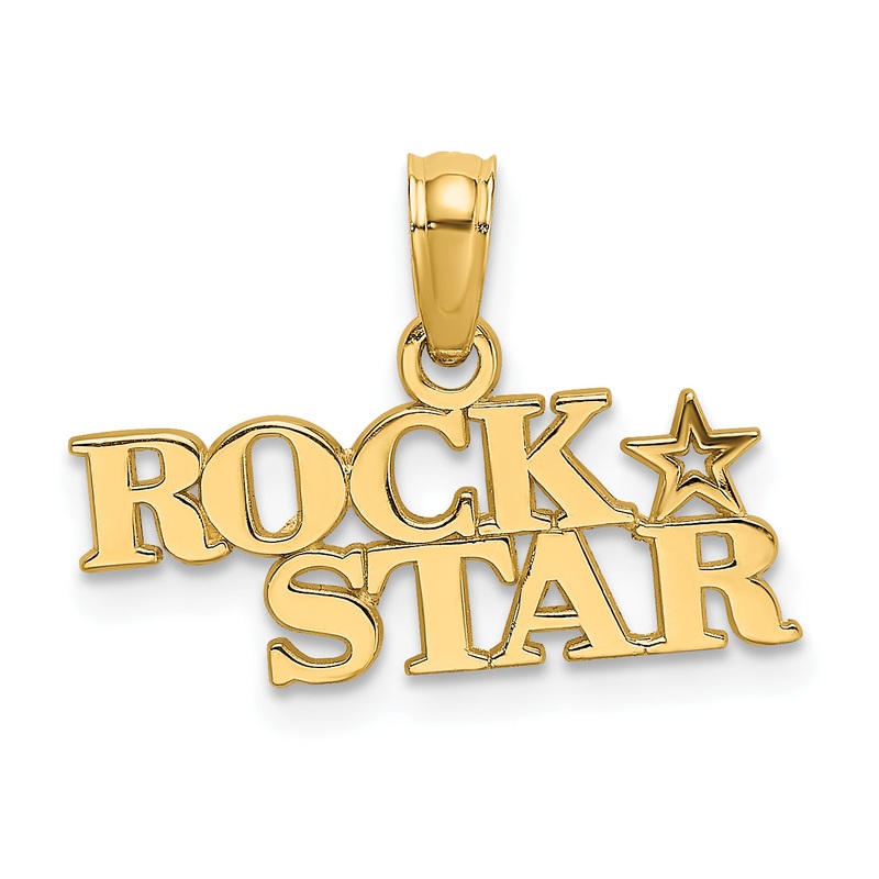 10K Yellow Gold 10K Polished Rock Star Charm