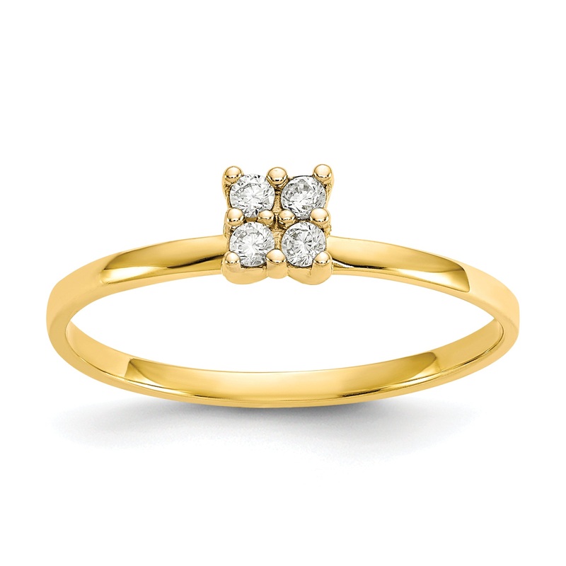10K Yellow Gold Cz Promise Ring