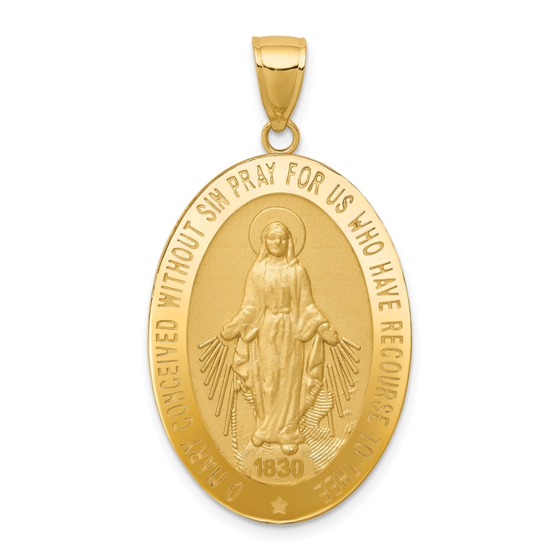 10K Yellow Gold Miraculous Medal Pendant