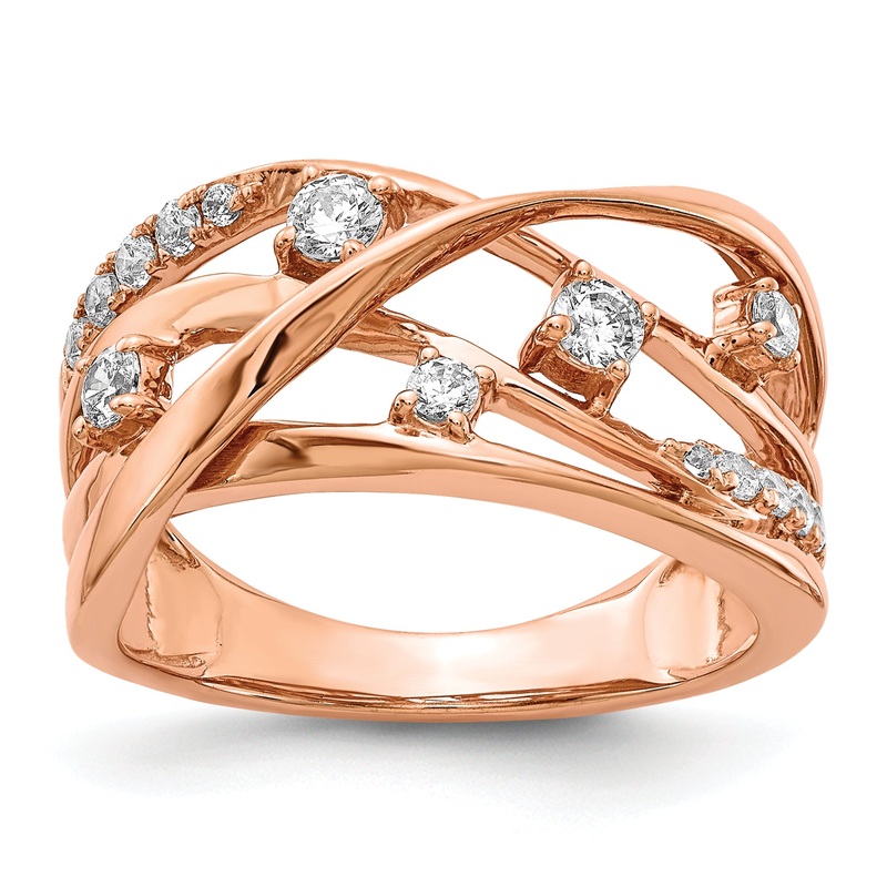 14k Rose Gold 1/5 Ct. Lab Grown Diamond VS/SI+ G+ Fashion Ring