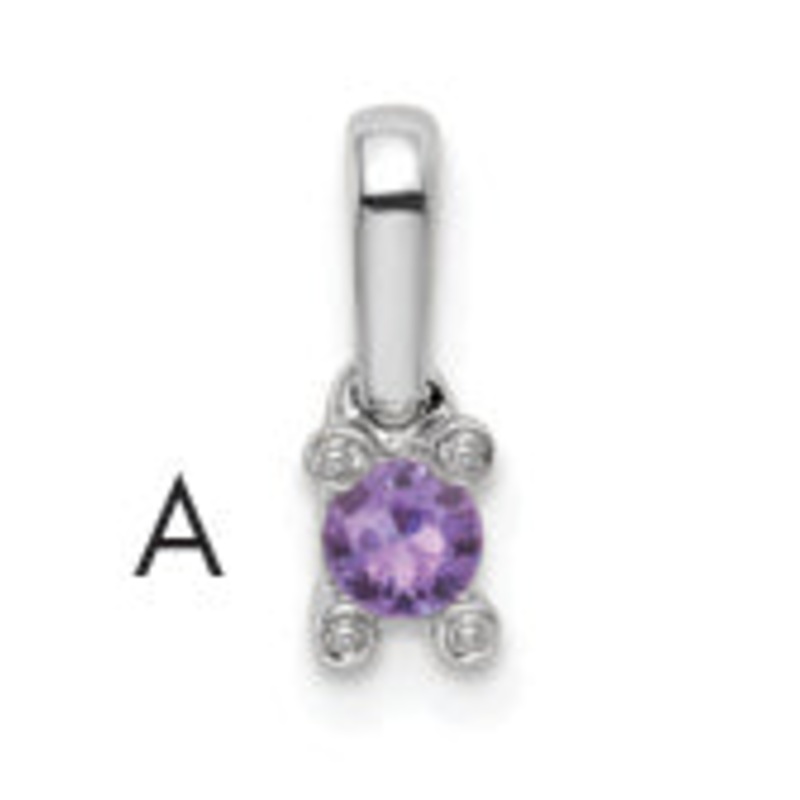 14k White Gold 14K White Gold Family Jewelry Diamond Semi-Set Pendant