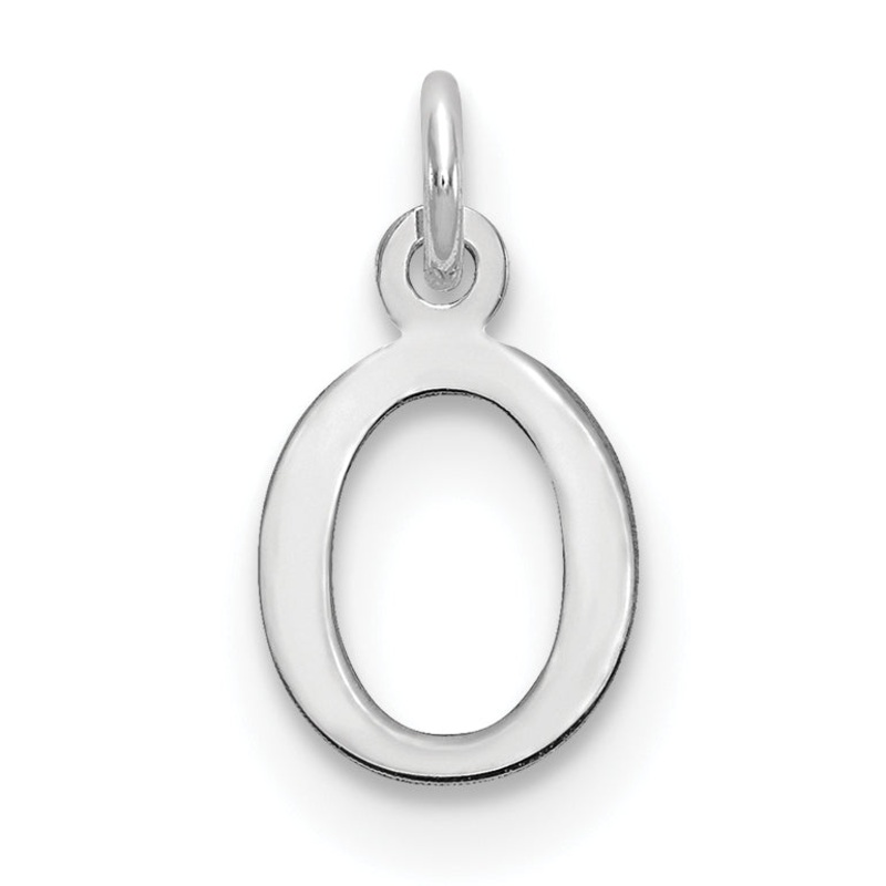14k White Gold 14kw Cutout Letter O Initial Pendant