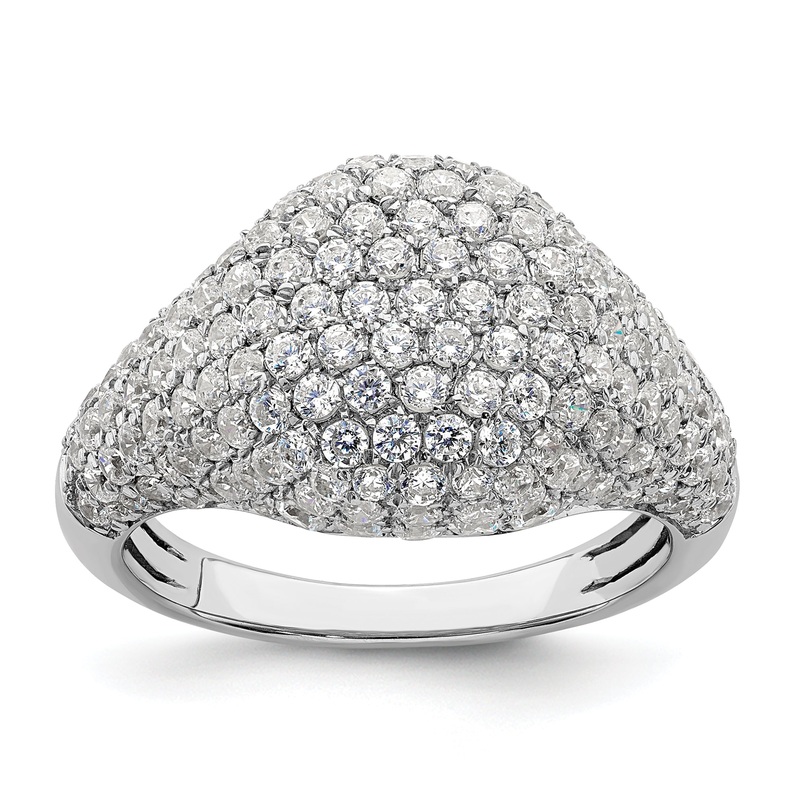 14k White Gold 2 3/8 Ct. Lab Grown Diamond VS/SI+ G+ Cluster Fashion Ring