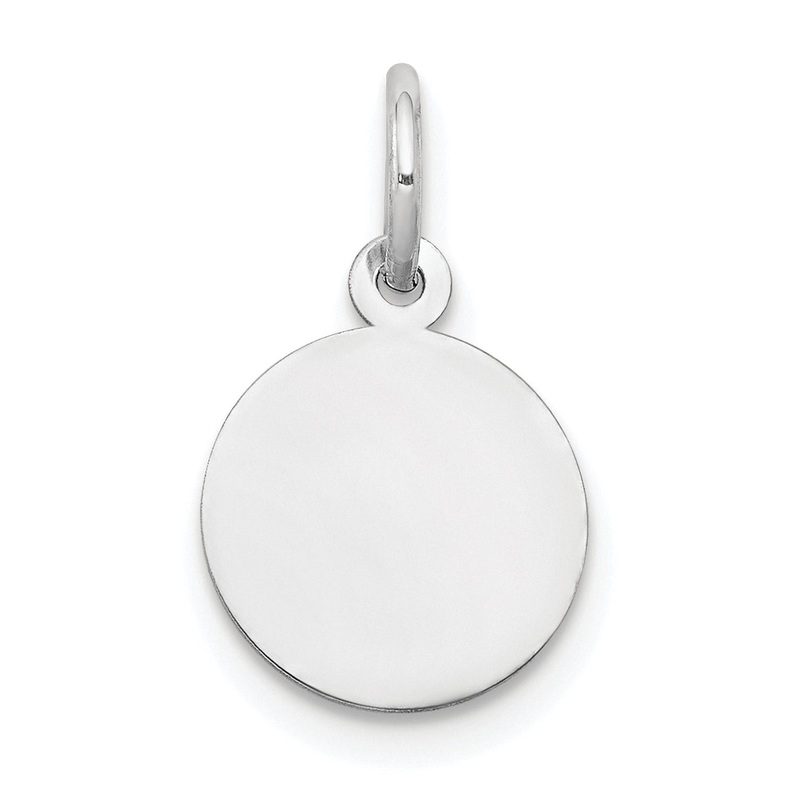 10K White Gold 10K Plain .013 Gauge Circular Engravable Disc Charm