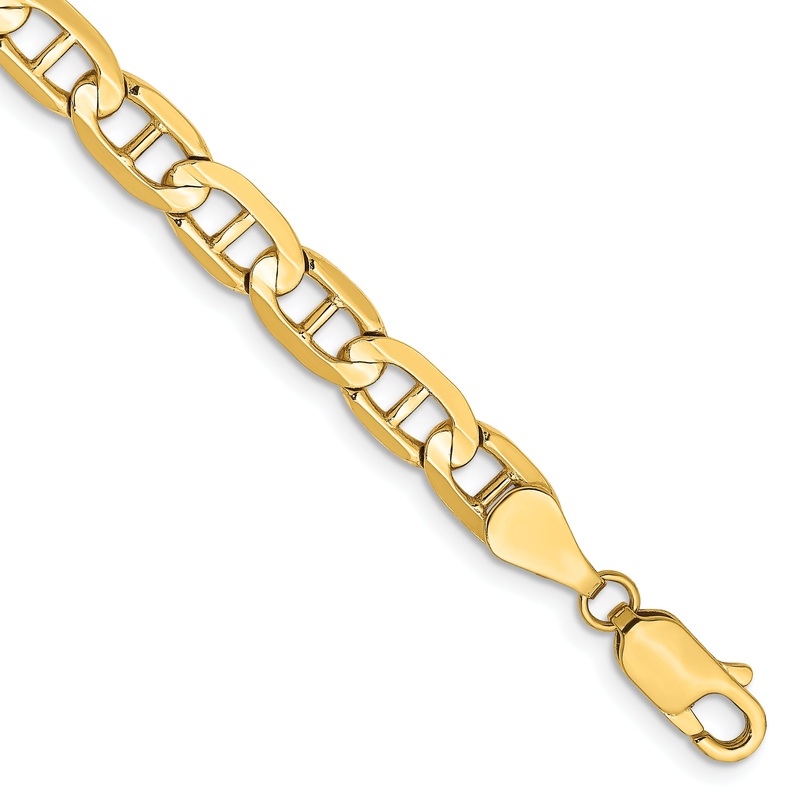 10K Yellow Gold 10K 5.25mm Concave Anchor Chain
