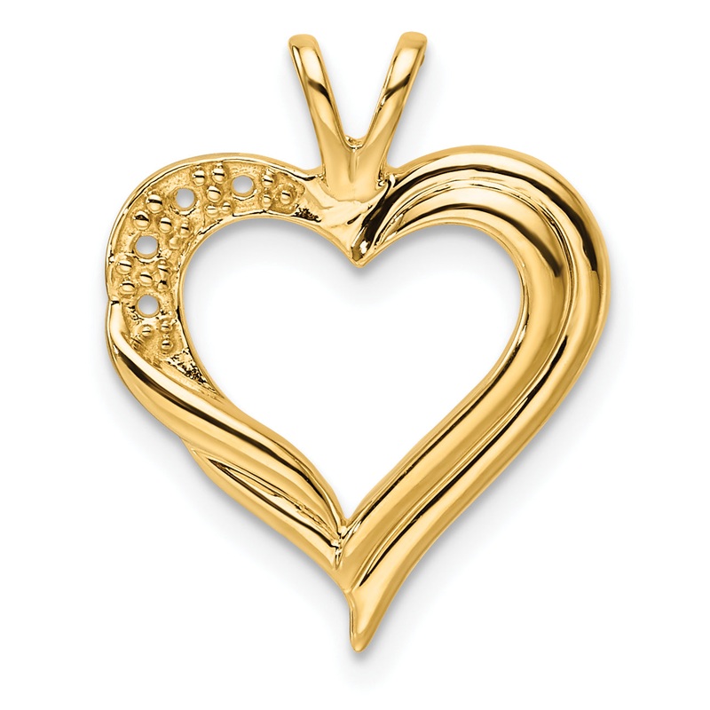 10K Yellow Gold 10K Fancy Heart Pendant Mounting